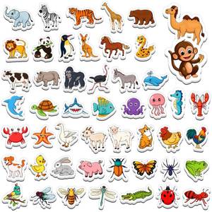 lot 5974 image: PraxiKidy Magnetic Animals,50 PCS Fridge Magnets for Toddlers,Farm Animals Wild Zoo Sea Ocean Animals Refrigerator Magnets for Kids,Educational Learning Magnetic Toys for Whiteboard Preschool Baby - Retail $13