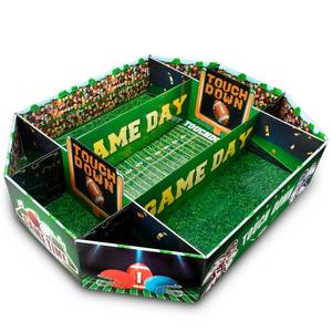 lot 5987 image: Football Party Decorations, Football Party Favors Food Tray Set Stadium Snack Display Tray for Game Day Tailgate Birthday Party Supplies Kit - Retail $10