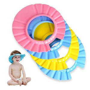 lot 5989 image: EWIN(R) 4pcs Soft Adjustable Baby Kids Children Shampoo Bath Bathing Shower Cap Hat Wash Hair Shield Hat - Retail $9