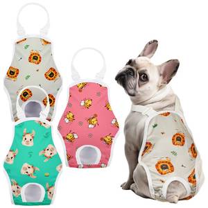 lot 6008 image: FuzzFables 3 Pack Washable Female Dog Diaper with Adjustable Suspender, Reusable Doggie Period Panties for Heat, Fixed Onesie for Active Dogs, Absorbent Leakproof XS
