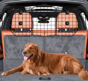 lot 6010 image: CASIMR Dog Car Barrier for SUVs, Vehicles, Trucks, Cars, Adjustable Pet Divider Cargo Area Universal-Fit, Heavy-Duty Wire Mesh Barriers, Safety Travel Accessories Cover, 61.9 Inch - Retail $34