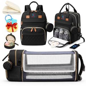 lot 6013 image: Buddy Bear Baby Diaper Bag Backpack with Changing Station, USB Charging Port, Waterproof Large Capacity Diaper Backpack with Organizer Pockets for Mom & Dad, Black - Retail $29
