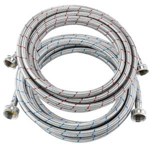 lot 6033 image: 15 FT Washing Machine Hose,Long Washer Water Supply Hoses Hot And Cold Connection(2Packs),Washer Machine Hose Universal Fit for All Standard Wash Machines-by MIFLUS - Retail $22