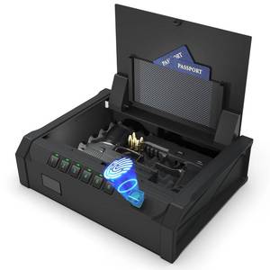 [ 25% Larger capacity ] Gun Safe for Pistols, Biometric Handgun Safe box, Mounted Handgun Safe Quick Access Security Safe with Fingerprint Keypad Lock for Home nightstand