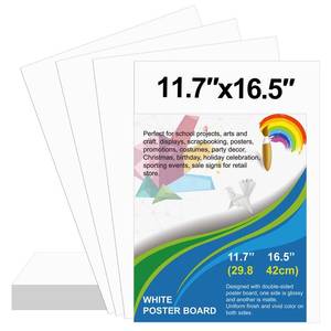 lot 6048 image: 10 Pcs Poster Board 11.7 x 16.5 Inches White Poster Board Paper Bulk, ROOKEA 250 GSM Thickness Vision Board Blank Graphic Display Posterboards for Drawing Artwork School Arts Crafts Projects - Retail $7