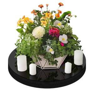 lot 6060 image: 8 pcs Black Acrylic Round Mirror for Tables Centerpieces, 8inch Circle Mirror Tiles Tray for Wall Home Living Room Bedroom Decor, Small for Crafts, Candle Plates Wedding Centerpieces for Tables