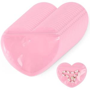 lot 6067 image: Ohuimrt 100 Pcs Medium Heart Shaped Jewelry Bag, 5 x 5.9 Inch Pink Clear Resealable Mylar Bag, Cute Packaging Bags for Jewelry Bracelet Trinket Small Business Valentines Day Supplies