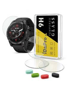 lot 6074 image: iDaPro 44 Pack Screen Protector for Garmin Epix Gen 2Epix Pro Gen2(47mm) smartwatch with Silicone Anti-dust Plugs, 9H Tempered Glass Protection Kit in Reusable Storage Case, Anti-Scratch,Bubble-Free - Retail $8