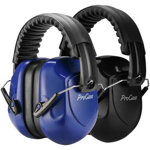 lot 6075 image: ProCase Noise Reduction Ear Muffs, Sound Proof Ear Protection, NRR 28dB Noise Cancelling Headphones for Adults Kids Autism, Hearing Protection for Mowing -2 Packs, Navy & Black - Retail $25
