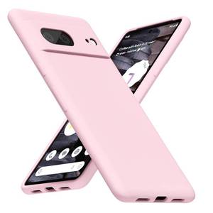 lot 6086 image: LoeoeL for Google Pixel 7A Phone Case Silicone, Minimalist Ultra Thin Slim Soft Rubber Solid Color Simple Cute Case for Girls, Aesthetic Girly Plain Jelly Gel &Camera Cover, Light Pink - Retail $8