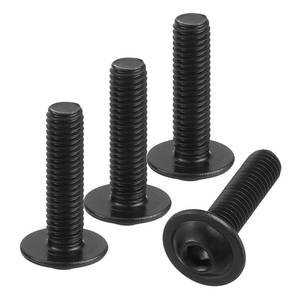 lot 6088 image: uxcell 50Pcs M5-0.8x20mm Flanged Button Head Socket Cap Screws, 304 Stainless Steel Socket Drive Fasteners Bolts, Fully Thread Machine Screws, Black - Retail $9