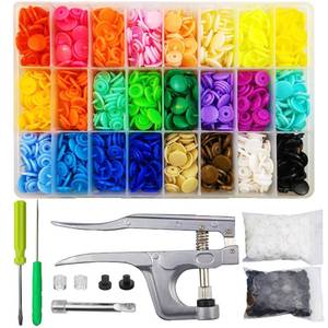 lot 6095 image: TmppDeco Plastic Snaps with Snap Pliers, 460 Sets 24-Colors Snap Buttons for Sewing, Snap Fasteners Kit for Sewing, Clothing, Crafting - Retail $21