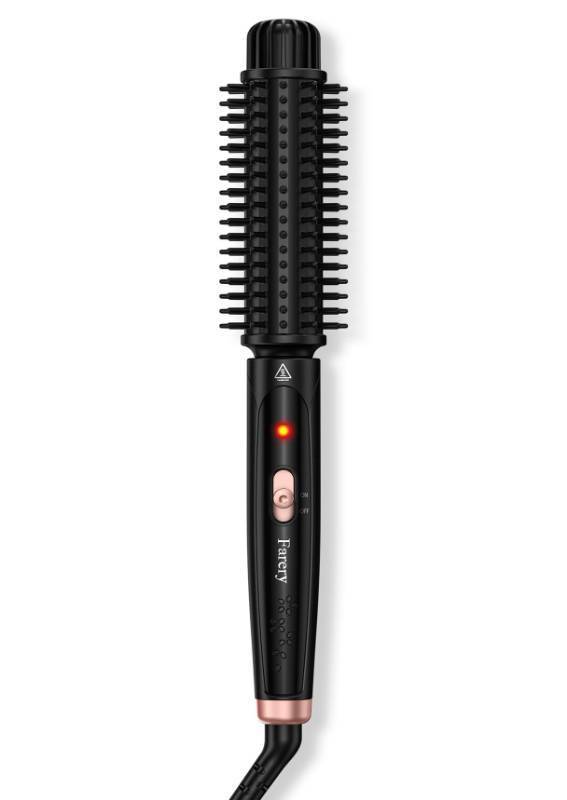 lot 2015 image: Farery 1.5 Inch Thermal Brush, Curling Iron for Smooth Bouncy Curls Anti-Scald Hard Bristles, Lightweight, One-Button Start, Dual Voltage Travel Hair Tool with 360° Swivel Cord, 410°F Fast Heat