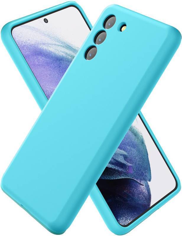 lot 2814 image: CUZMIGO for Samsung Galaxy S21 Plus Case Liquid Silicone, Slim Fit Thin Soft Shockproof Phone Case for Women Girl Men Cute, Upgraded Camera Protection and Microfiber Lining, Glacier Blue