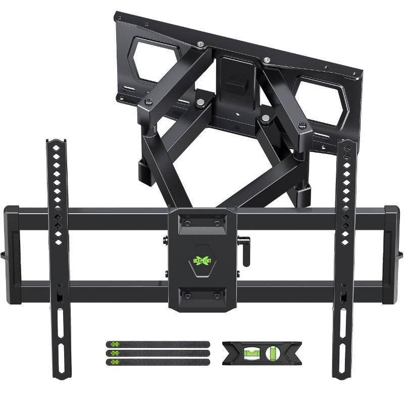 lot 3370 image: Full Motion TV Wall Mount for Most 37-84 Flat Screen TV, Swivel or Tilt TV Wall Bracket with Dual Articulating Arms, for 12-16 Wood Studs, Max VESA 600x400mm, Load 120 lbs by USX MOUNT
