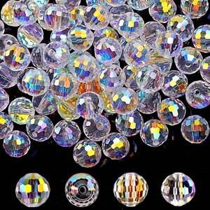 lot 6112 image: Crystal Glass Beads for Jewelry Making, Crystal Beads, 10mm Glass Beads, Round Faceted Beads Bulk for Craft Necklace Bracelet Earring (AB Color)