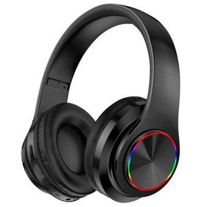 lot 6127 image: Fragolucyou Wireless Bluetooth Headphones-Colorful Lights,Foldable,Bluetooth 5.0,10 m Range,Stereo Surround,Built-in Microphone,Comfortable affixed Ears (Black) - Retail $13