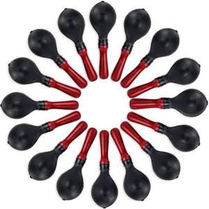 lot 6136 image: Boao 16 Pcs Maracas for Adults Bulk 10.2 Inch Durable Percussion Instrument Rumba Hand Shakers Musical Maracas with ABS Plastic Shells and Wooden Handles Clear Rhythm for Music Parties Performance - Retail $44