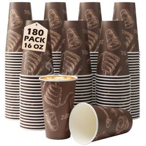 lot 6149 image: Huifany Paper Cups 16 oz, Disposable Coffee Cups, Dispoable Paper Drinking Cup for Coffee, Hot Cups for Party, Picnic, Travel, and Events - Retail $27