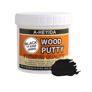 lot 6173 image: Black Wood Filler Putty Repair Kit - 17.63 Ounce, Paintable, Sandable, Restore Wood Cracks and Holes on Furniture, Hardwood Floor, Door, Cabinet - Retail $18