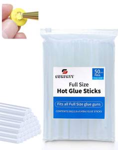 lot 6189 image: SUNFATT Hot Glue Sticks Full Size, 11.8 x 0.43 Large Hot Glue Sticks Perfect for Hot Glue Gun,Easily Create and Bond Crafts on Wood,Plastic,Glass,Flowers,Fabrics,Foam,Jewellery. - Retail $20