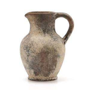 lot 6193 image: SIDUCAL Ceramic Rustic Farmhouse Vase with Handle, Terracotta Vase, Minimalist Decorative Vases for Home Decor, Table, Living Room, Shelf, Christmas Decoration(Gray) - Retail $31