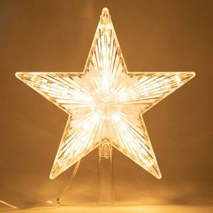 lot 6198 image: Christmas Tree Topper Star Warm White Light Christmas Tree Decor for Christmas Holiday Home Fit for General Size Xmas Tree, 8.7 Inch - Retail $16