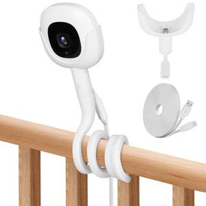 lot 6206 image: Flex Baby Monitor Charger Mount Compatible with Nanit Pro Baby Monitor With Type-C Charging Port Connector mount and 10FT Power Cable,Baby Camera Mount without Tool or Wall Damage(Camera not Included) - Retail $24