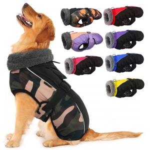 lot 6245 image: IECOii Extra Warm Dog Coat - Reflective Adjustable Jacket With Buckle Fleece Turtleneck for Cold Weather - Soft Winter Coat for Small Medium Extra Large Dogs - Green Camo - Retail $28