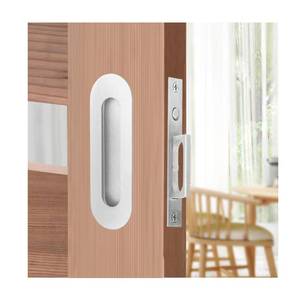 lot 6270 image: Fihatokus Pocket Door Handles,4.72 inch Recessed Flush Finger Pulls,304 Stainless Steel Pocket Door Hardware, Hidden Edge Pull with Push Automatic Bounce Switch,Silver - Retail $35