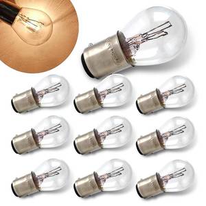 lot 6309 image: Ferianl 10PCS 1157 Light Bulb, Double Tail High and Low Brake Light Bulb, P215W S25 2057 2357 7528 BAY15D Bulbs, Universal Halogen Turn Signal Parking Lights(White) - Retail $8