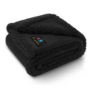 lot 6317 image: Waterproof Pet Blanket, Liquid Pee Proof Dog Blanket for Sofa Bed Couch, Reversible Sherpa Fleece Furniture Protector Cover for Small Medium Large Dogs Cats, Black Small 40 x 28 - Retail $17