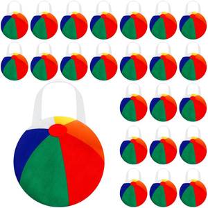 lot 6321 image: Shihanee 24 Pcs Beach Ball Party Favor Bags Pool Themed Goody Candy Bags Summer Treat Handbags Beach Non Woven Gift Handbags for Summer Pool Birthday Party Supplies - Retail $19