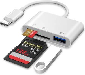 lot 6322 image: USB C SD Card Reader for iPhone 15 16 17, SD Card Adapter with SD MicroSD USB 3 Ports, USBC Memory Card Reader for iPhone 15 16, iPad, Mac, MacBook ProAir,Digital Camera Adapter iPhone, Android - Retail $8