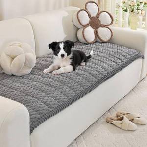 lot 6336 image: Royhom Couch Cover for Dogs Washable, Soft Thick Pet Couch Covers for Sofa, Pawcart Couch Protector Pet Friendly, Furniture Covers Dog Mat for Couches and Sofas (Grey, 27.6 x 47.2 Inch) - Retail $37