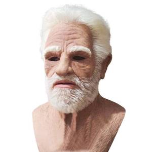 lot 6352 image: MOYEE Scary Latex Old Man Woman Masks Halloween Full Head Bald Man Masks for Chrismas Carnival Role-Play Parties (E) - Retail $30
