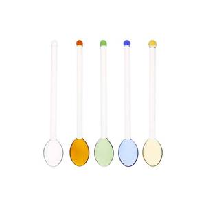 lot 6361 image: GULELAYAR 5 Pieces Glass Spoons for Coffee Teaspoons Glass Stirring Spoon Rod 5.9 inch Coffee Stirrers Ice Tea Spoon Glass Mixing Spoon for Tea SugarHome Bar Party - Retail $10