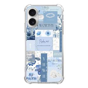 lot 6379 image: Aesthetics Blue God Jesus Collage Phone Case Compatible with iPhone 16 Plus��Jesus Motto Cool Teen Woman Girl Boy Case for iPhone 16 Plus, Shockproof TPU Bumper Protective Cover Case - Retail $14