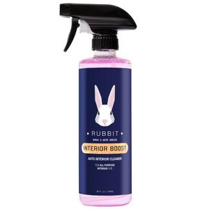 lot 6381 image: Rubbit Interior Boost, Car Cleaner and Protectant, All in One Detailing Spray for Vinyl, Plastic, Dashboard, Glass, and Synthetic Leather, Cleans and Shines, Car Cleaning Supplies, 16 FL Oz - Retail $20