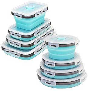 lot 6401 image: Ainmvnos 8 Collapsible Food Storage Containers, Silicone Collapsible Food Storage Containers, Collapsible Food Storage Silicone, Rv Collapsible Bowls, Collapsible Storage Containers for Food Camping - Retail $28