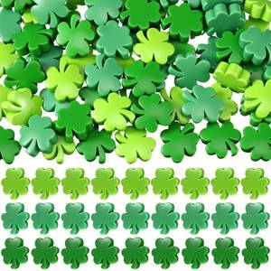 lot 6415 image: Wesiti 150 Pcs St. Patricks Day Mini Resin Shamrocks Bulk Miniature Shamrock Vase Fillers Figurines DIY Craft Irish Clover Decor Landscape Garden Accessories for St. Patricks Day Party Supplies