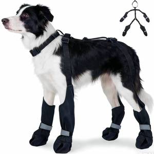 lot 6420 image: SeranPup XL Black Stay-On Suspender Dog Boots  Anti-Slip Waterproof  Adjustable Dog Shoes Paw Protector for MediumLarge Dogs Outdoor Walking Hiking Hot Pavement Winter Snow - Retail $36