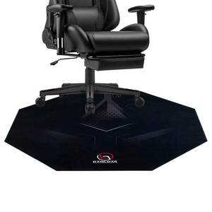 lot 6427 image: GTACITA Office Roller Chair Mat, Gaming Chair Mat, Suitable for Hardwood and Tile Floors, Anti - Slip and Noise - reducing, Ideal for Home Offices and Game Rooms, Octagonal Carpet Mat (Black) - Retail $21