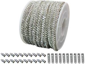 lot 6445 image: PAMIR TONG Rhinestone Glitter Rope 6 Yards 0.2 Bling Shoe Laces String Shine Cords for Shoes, Jewerlry Making DIY (Silver#357-01) - Retail $17