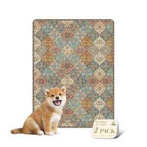 lot 6450 image: nunubaby Washable Pee Pads for Dogs, Stylish, Non-Slip and Leak-Proof Pee Mat. ultra-absorbent Reusable potty pad for Crates and Floors.(CreamMulti, 18 x24 ) - Retail $8