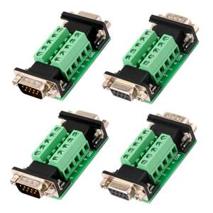 lot 6465 image: ANMBEST 4PCS DB9 Male Female Connector in One Breakout Board, DB9 Solderless RS232 D-SUB Serial to 9-pin Port Terminal Adapter Module - Retail $19