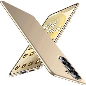 lot 6469 image: Gxmeuie Ultra Thin Case for Samsung Galaxy S24 Plus 5G, Silky Touch & Anti-Fingerprint Material, Slim Hard PC Matte Cover Anti-Scratch Shockproof Protective Cases for Samsung S24 Plus 5G (Golden) - Retail $17