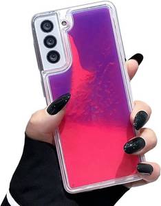 lot 6471 image: Yatchen Liquid Fluorescent Case Compatible with Samsung Galaxy S23 Ultra,Luxury Fun Glow in The Darkness Quicksand Clear Soft TPU Back Cover Luminous Shockproof Protector-Rose - Retail $10