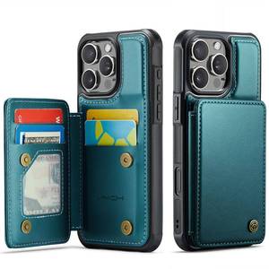 lot 6483 image: Vinich for iPhone 16 Pro Wallet Case with Card Holder, RFID Blocking Credit Slots Kickstand Shockproof Phone Cover Fit for iPhone 16 Pro 6.3 Bluish Green - Retail $20