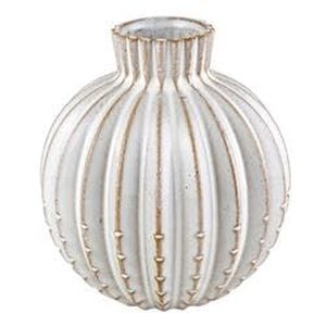 lot 6490 image: 47th & Main Creative Brands Modern Flower Vase, Small, White - Retail $19